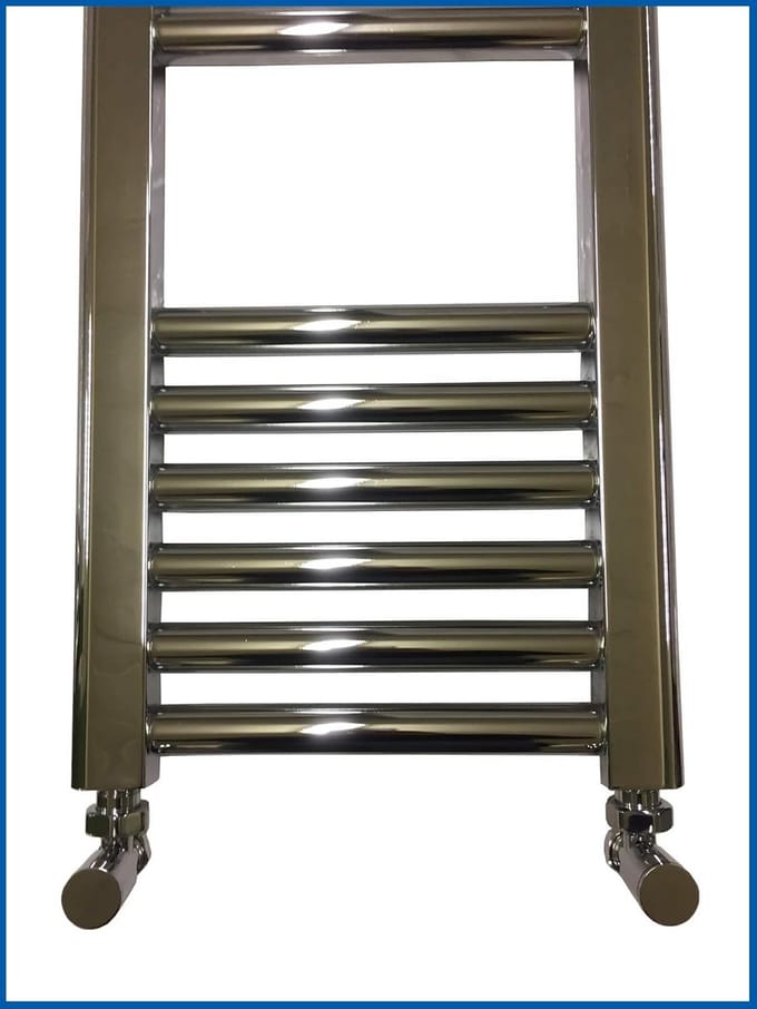 Hoekventielset voor badkamerradiator 15mm aansluiting Verchroomd