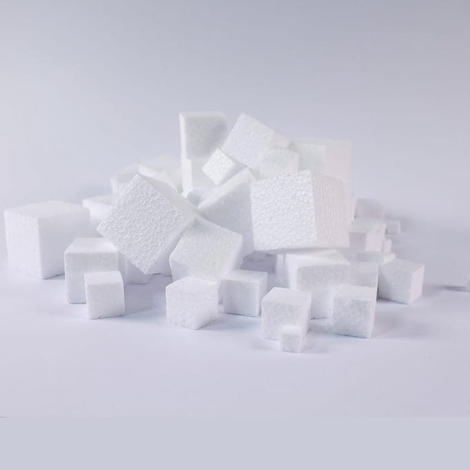 Piepschuimblokjes Knutselen - Polystyreen Vormen - Creatieve Projecten - Gemengde Maten Set - 100 Stuks Pakket - Wit