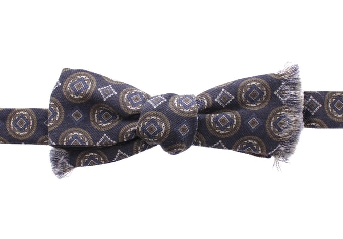 Dolce & Gabbana Blauwe Zijde Barok Fantasie Strikdas Papillon