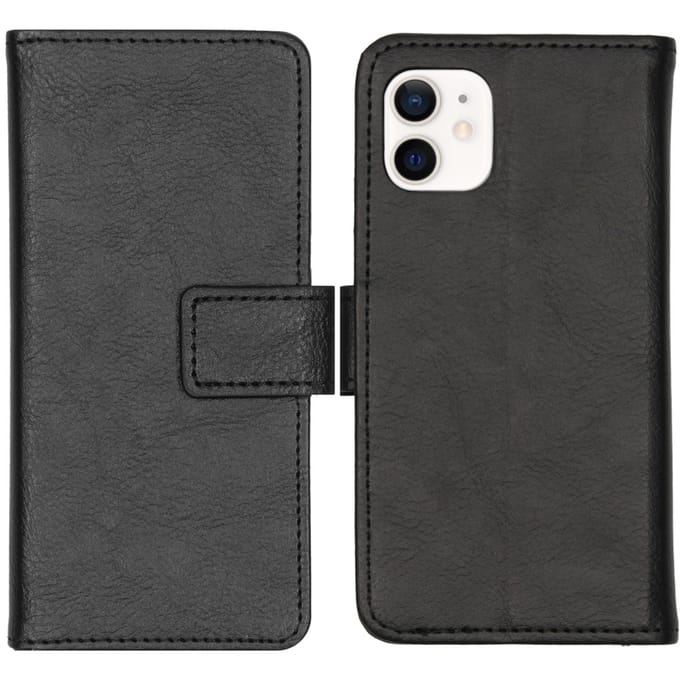 imoshion Hoesje - Geschikt voor Apple iPhone 12 Mini - Luxe Bookcase - Zwart