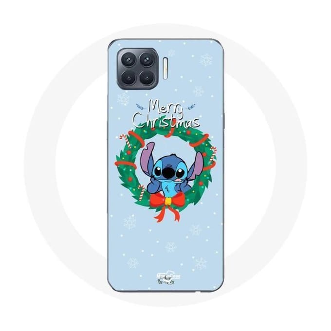 Coque pour Oppo A93 Stitch neige joyeux Noël bleu