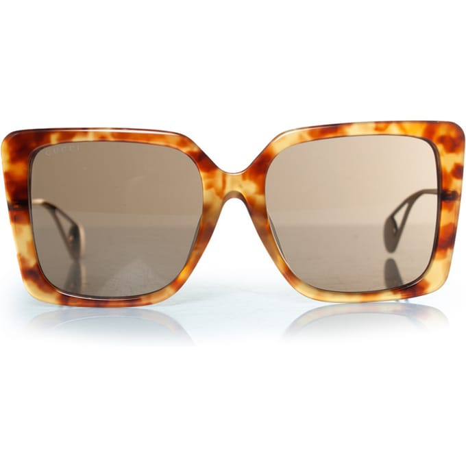 Gucci, Bruine oversized Havana zonnebril