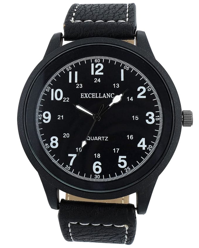 EXCELLANC Herenhorloge imitatieleer Mineralglas