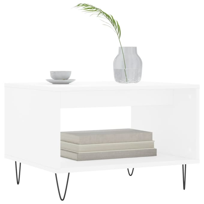 vidaXL - Salontafel - 60x50x40 - cm - bewerkt - hout - wit