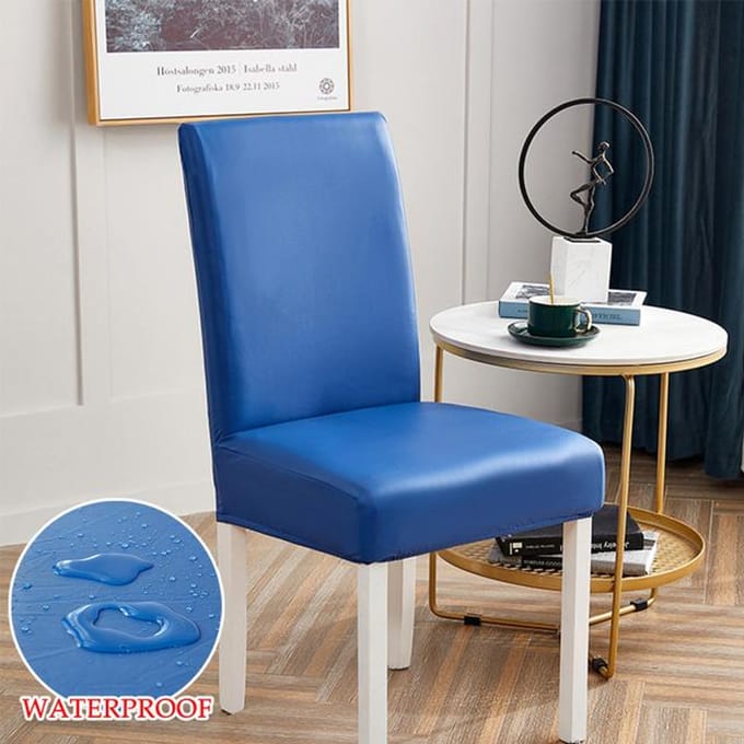 Housse de chaise de salle à manger en cuir, imperméable, élastique, extensible, pour salle à manger, mariage, hôtel, Banquet 1 Piece