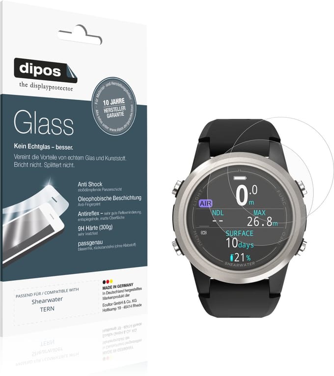 dipos – 2x Matte Pantserfolie geschikt voor Shearwater TERN | 9H Screenprotector