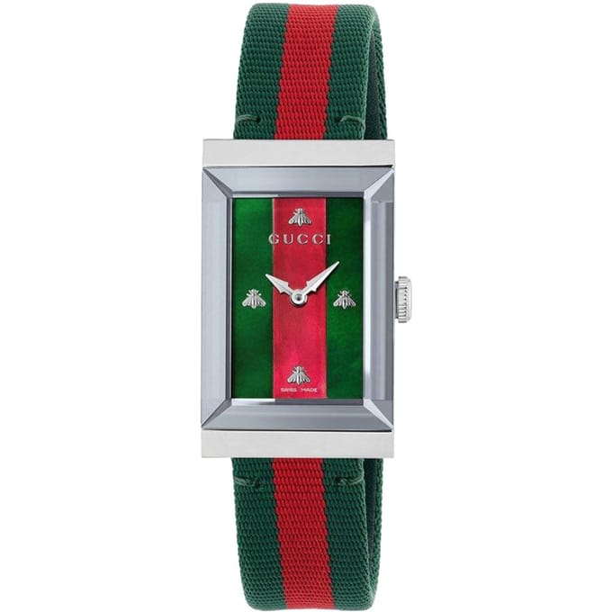Gucci YA147404 G-Frame Multikleur Dameshorloge - Elegante Ontwerp met Zwitsers Uurwerk