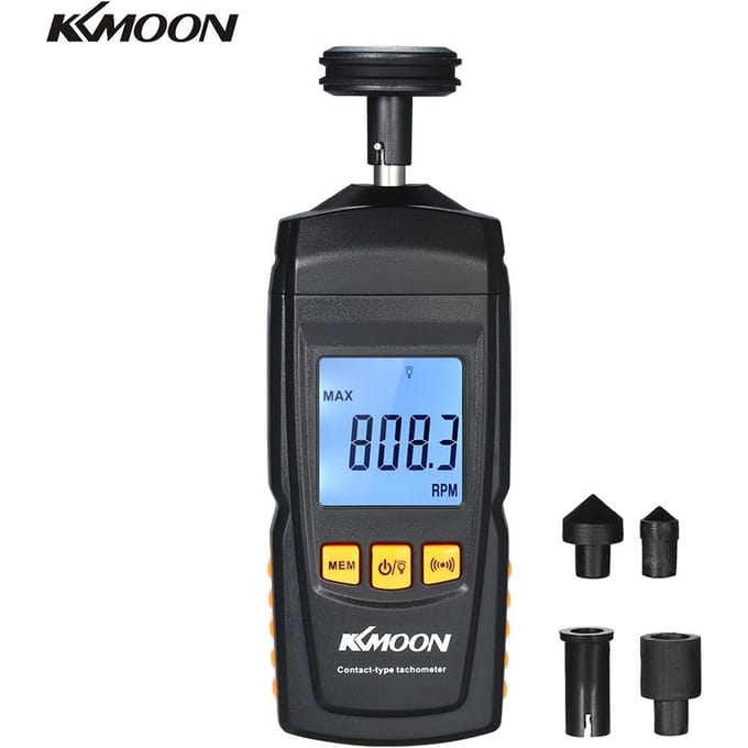 KKmoon Digitale Toerenteller Handheld Contactmotor Toerenteller LCD Snelheidsmeter Tach RPM Teste