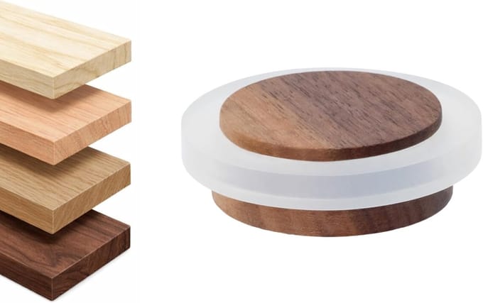 Houten Deurstopper - Deur Buffer - Muren Beschermen - Zelfklevende Montage - Ø37x16mm - Walnoot Wit