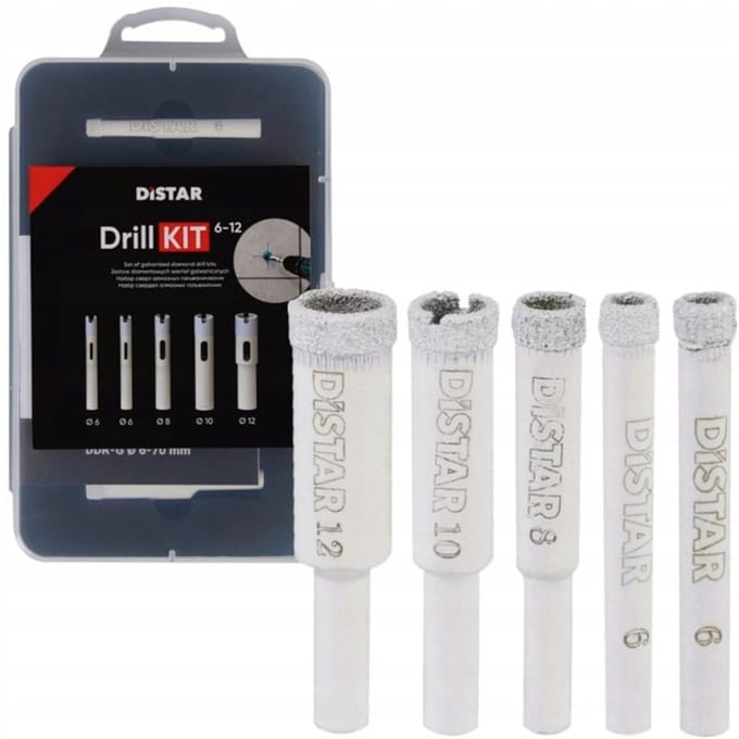 Distar DrillKIT - Diamantboren Set - Voor Tegels en Graniet - 6-12 mm