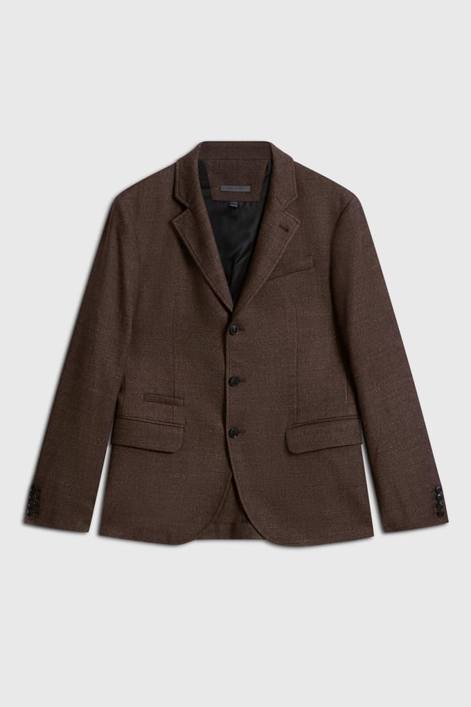 John Varvatos Rind Jacket - Slim Fit Notch Lapel Jacke Old Bark Größe: 52 | Blazer Outlet | Herren