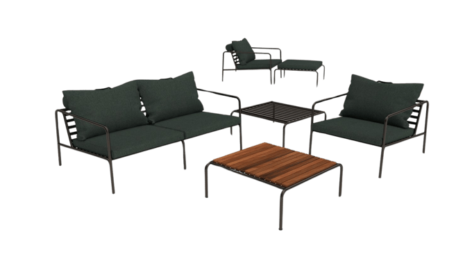 HOUE Avon Lounge ottoman - Sunbrella Heritage alpine green