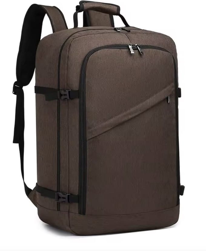 Varnox Handbagage Rugzak – Compacte Reisrugzak – Lichtgewicht & Slim Ingedeeld – Bruin – 20L