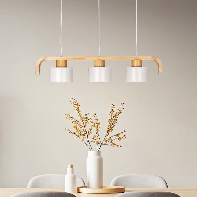 LumenXL Hanglamp 3-lichts - hout - wit - Rosie
