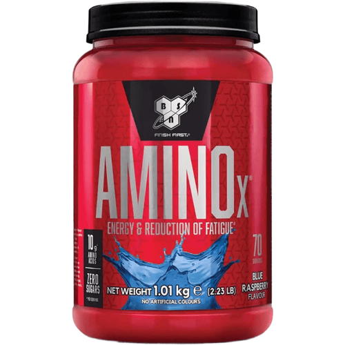 BSN Amino X – BCAA Poeder – Blue Raspberry - Aminozuren Compleet - Suikervrij – 70 doseringen (1015 gram)