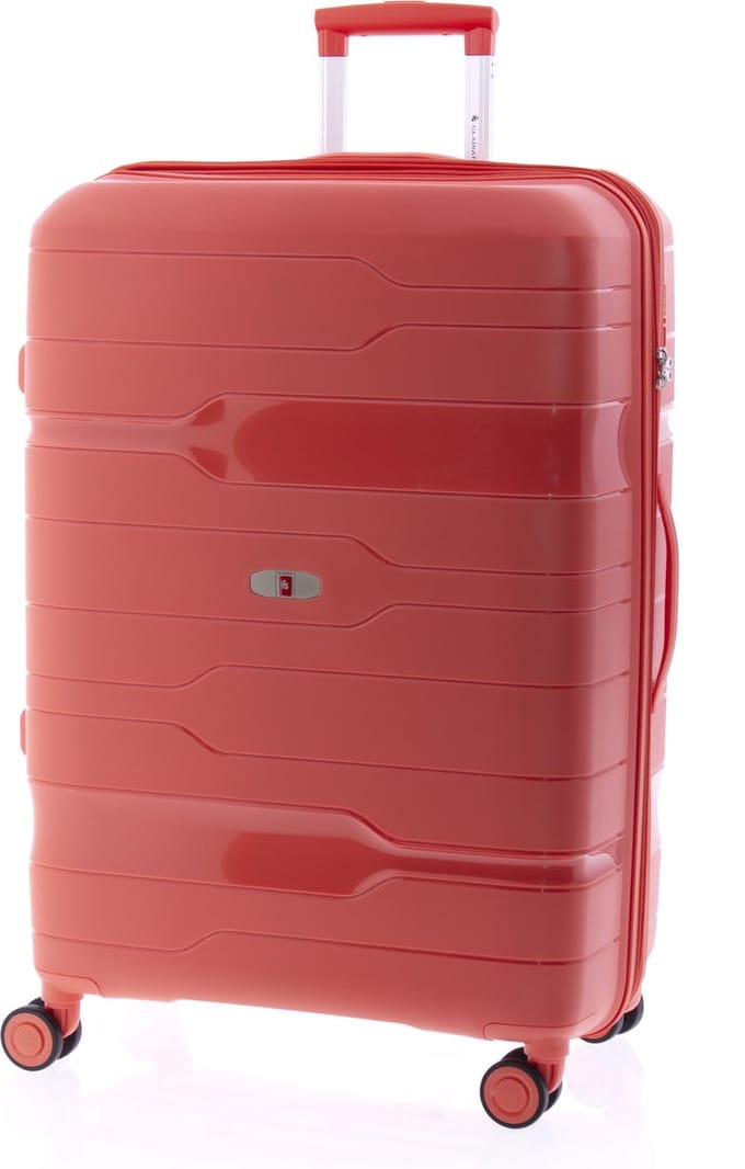 Gladiator Boxing Middelgrote Koffer 67 cm - 70/80 liter - Expandable - TSA slot - Koraalrood