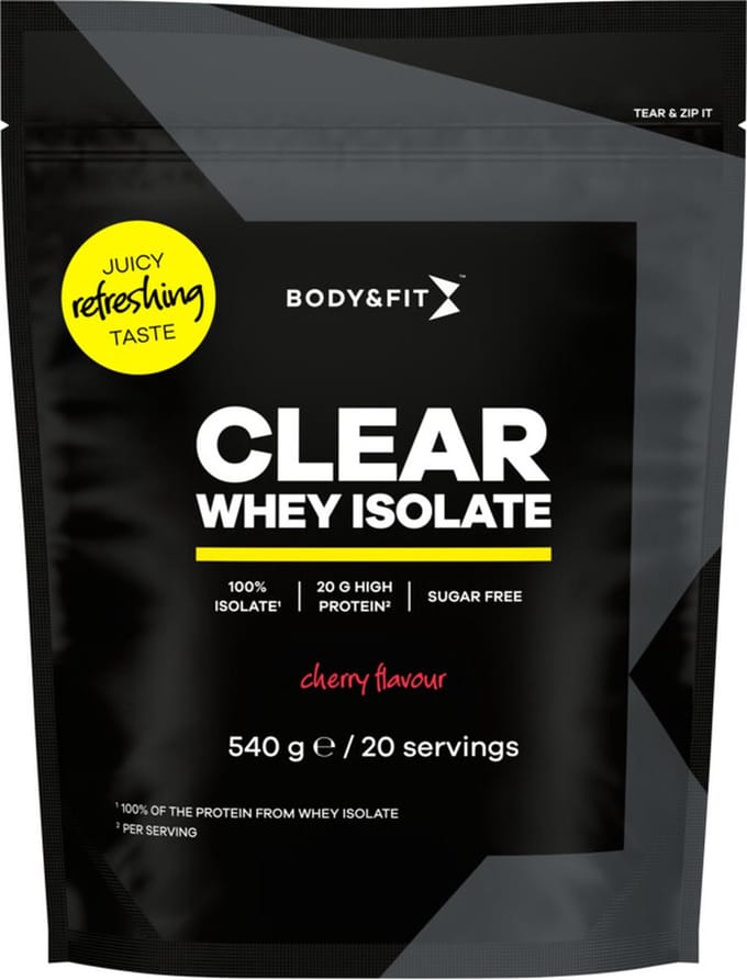 Body & Fit Clear Whey Isolate - Clear Whey Protein - Proteine Poeder - Proteine Ranja - Eiwit Limonade - Cherry - 270 gram (10 shakes)