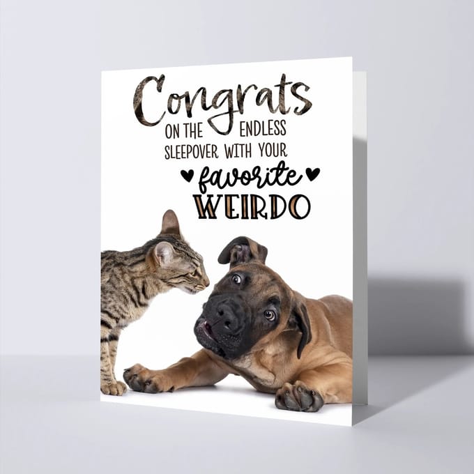 CAT'CHY Cards - wenskaart - huwelijk - kat - hond