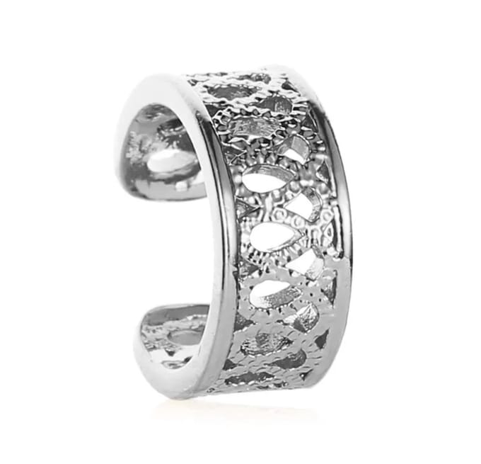 Ear cuff met krul motief | zilver gekleurd