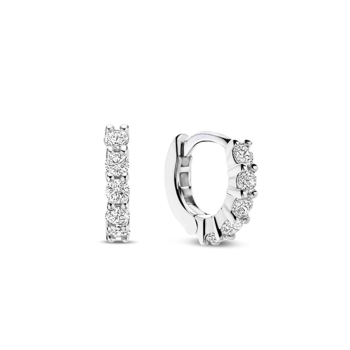TI SENTO Dames Oorbellen - 925 zilver - Zirconia wit - 7955ZI