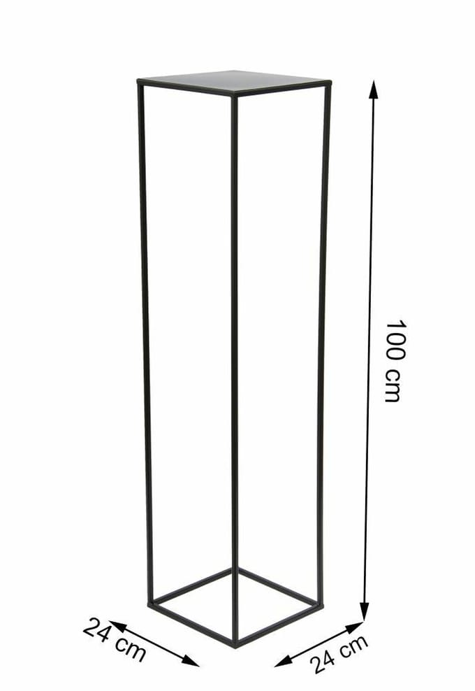 HowHomely Loftstijl - Moderne Standaard Plantenbak - 100 cm - Zwart - Staal
