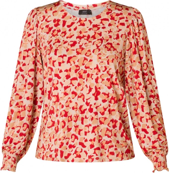 YESTA Heidi Tops - Light Camel/Multi Co - maat X-0(44)