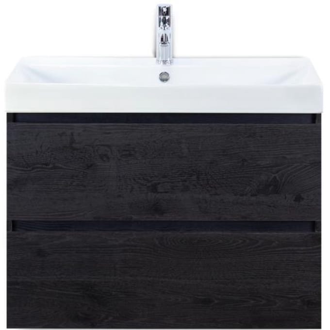 Maxx XL Badmeubelset 80 cm - Black Oak - Wastafel Just 1 Kraangat