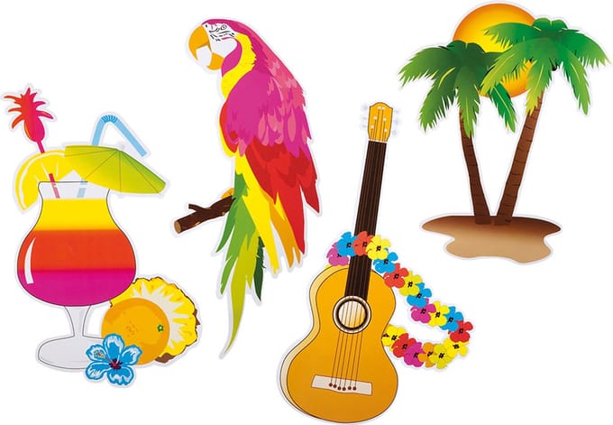 Feestdecoraties Hawaii 4-delig