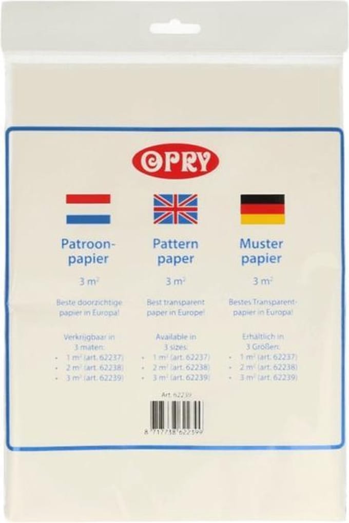 Opry Patroonpapier 1 x 3 meter transparant