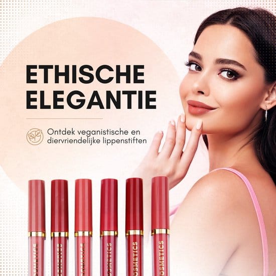 Matte Liquid Lipstick Set - 6 Kleuren Dark Nude - Lipgloss - Lippenstift - Vegan - Waterproof