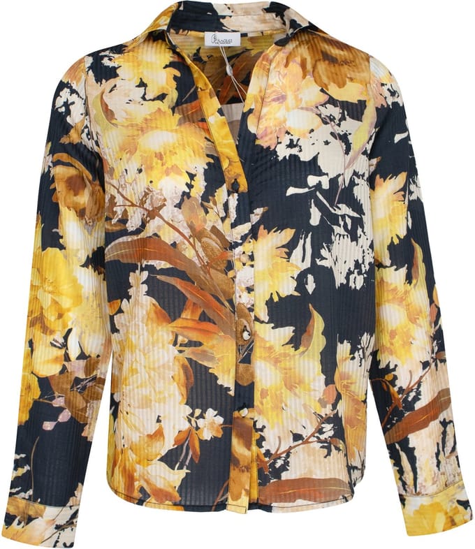 Princess goes Hollywood - blouse zwart gele bloem - maat 36