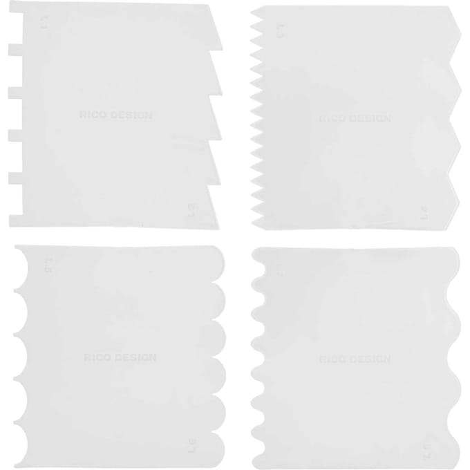 Effectspatel set, 4 stuks - Grof
