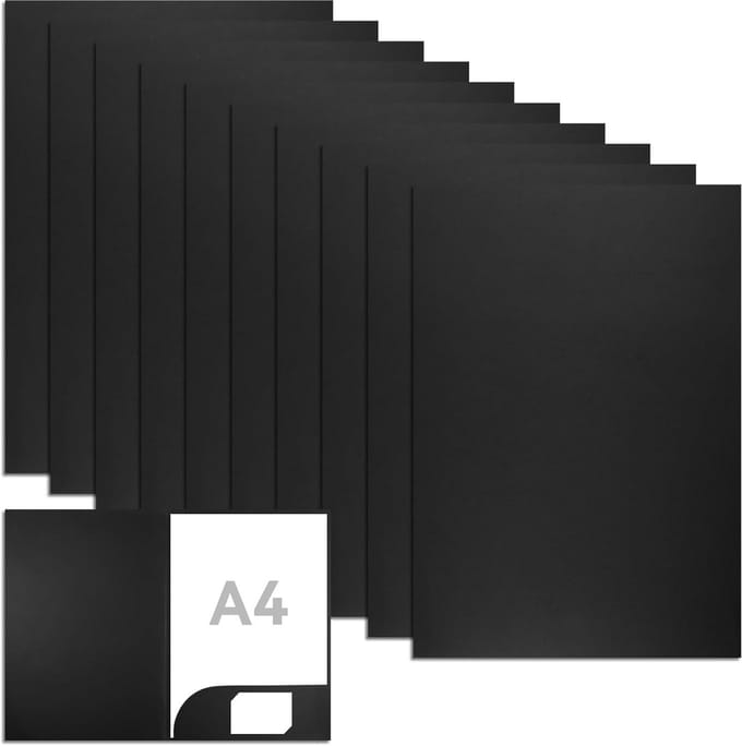 SnelShoppen - Folders A4 Compartment, Zwart, Kraft Papier, Document Folder, Presentatiemap, Lijstmap voor Kantoor, School, Zakelijk, Thuis - 1 Stuk