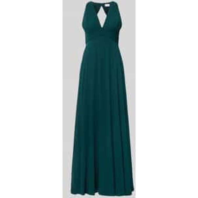 fit and flare avondjurk met diepe v-hals