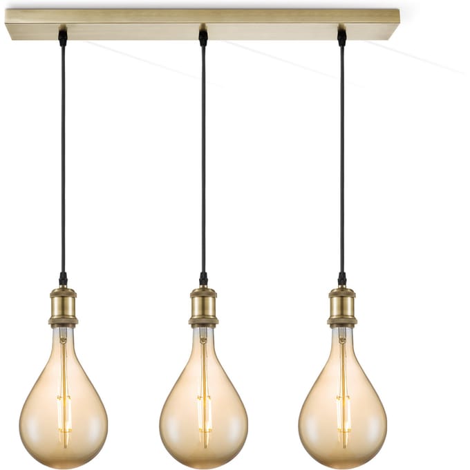 Home sweet home hanglamp Vintage brons 3L Beam Pear - amber