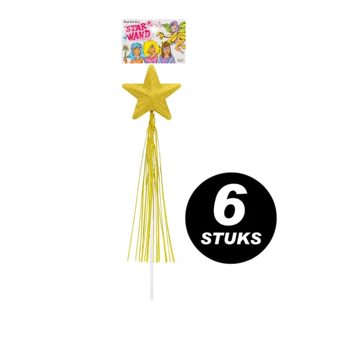 Gouden Toverstafjes – Set van 6 – 45 cm – Verkleed & Feestaccessoire voor kinderen