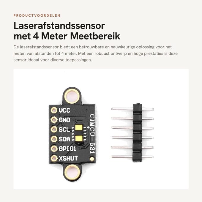 Dailygoods - Laserafstandssensor met 4 Meter Meetbereik en Hoge Nauwkeurigheid