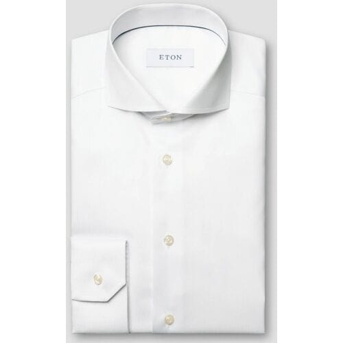 Eton Overhemd Super Slim Signature Twill Extreme Cutaway Wit / male