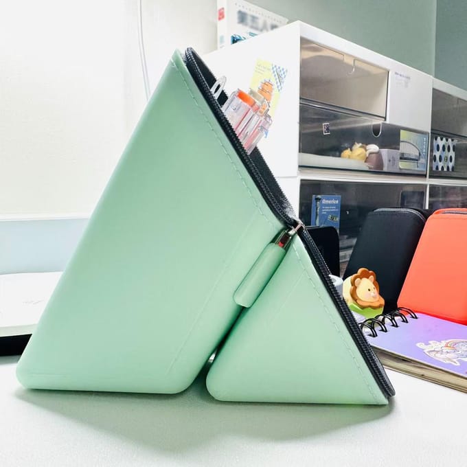 1 stuks Siliconen etui grote capaciteit student etui gradiënt rechthoekige kantoorartikelen organizer etui