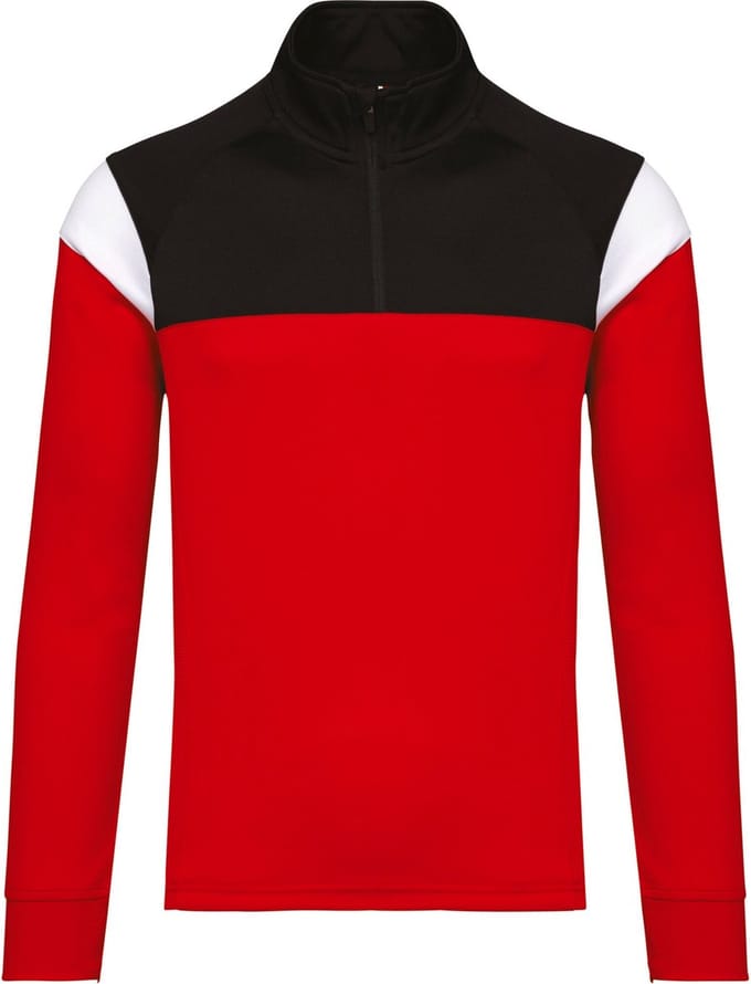 PROACT® Trainingssweater 1/4 rits uniseks PA387 - Sporty Red / Black - 4XL