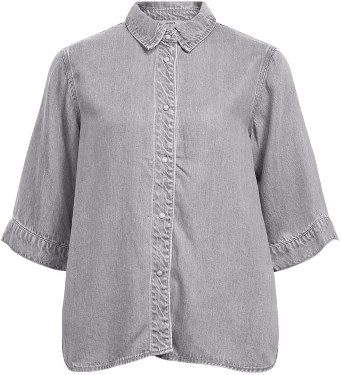 Object Objframe 2/4 Re Denim Top Dames - Jurken - Grijs - Maat XS