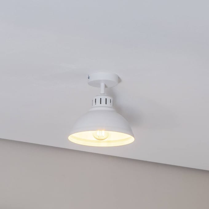 Luminex Sven plafondlamp, 1-lamp, wit, staal, E27
