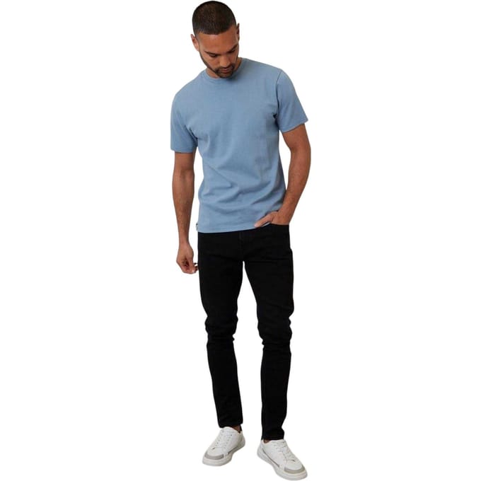 Threadbare Heren-T-shirt met ottoman-print (Gewassen Denim)