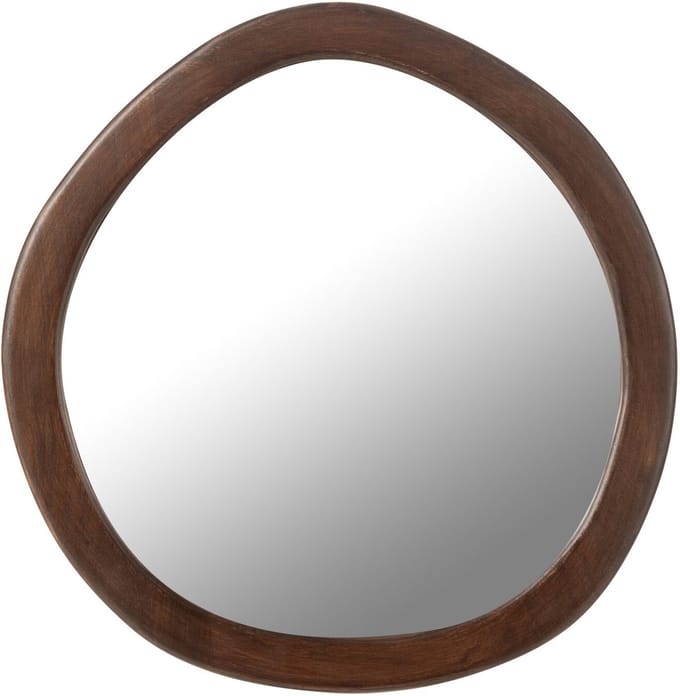J-Line spiegel Whisp - houtglas- bruin - small - Ø 40 cm