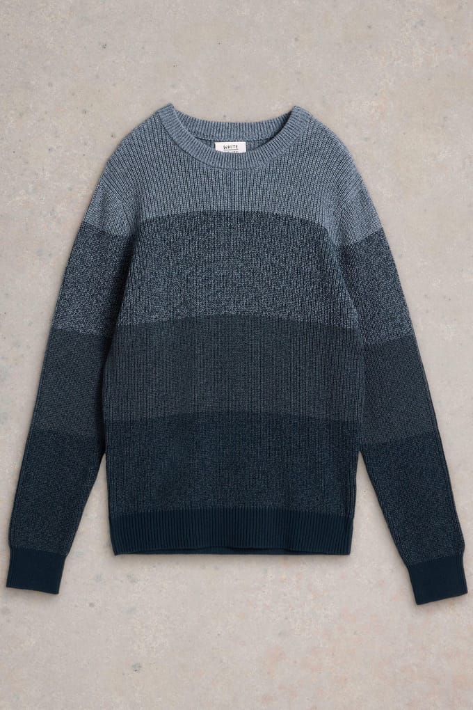 White Stuff Twisted Colourblock Crew Dark Navy Taglia: L | Maglioni a maglia Outlet | Uomo | Blu