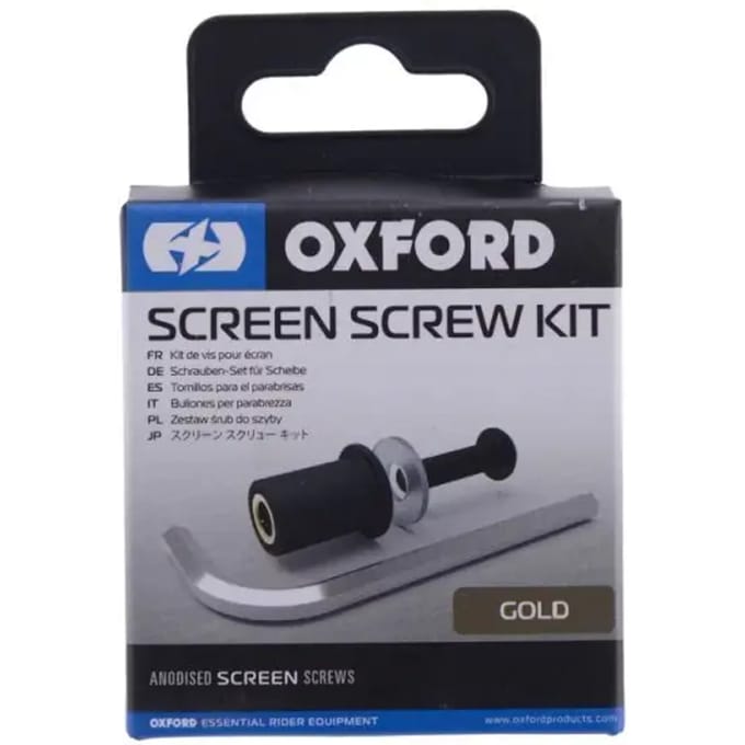Set van 8 geanodiseerde motorhelm vizier schroeven Oxford M5