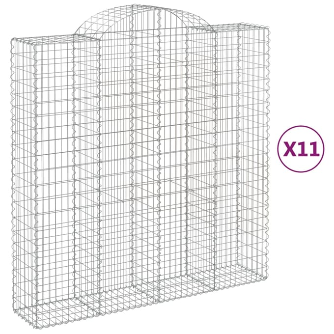 vidaXL - Schanskorven - 11 - st - gewelfd - 200x50x200/220 - cm - ijzer