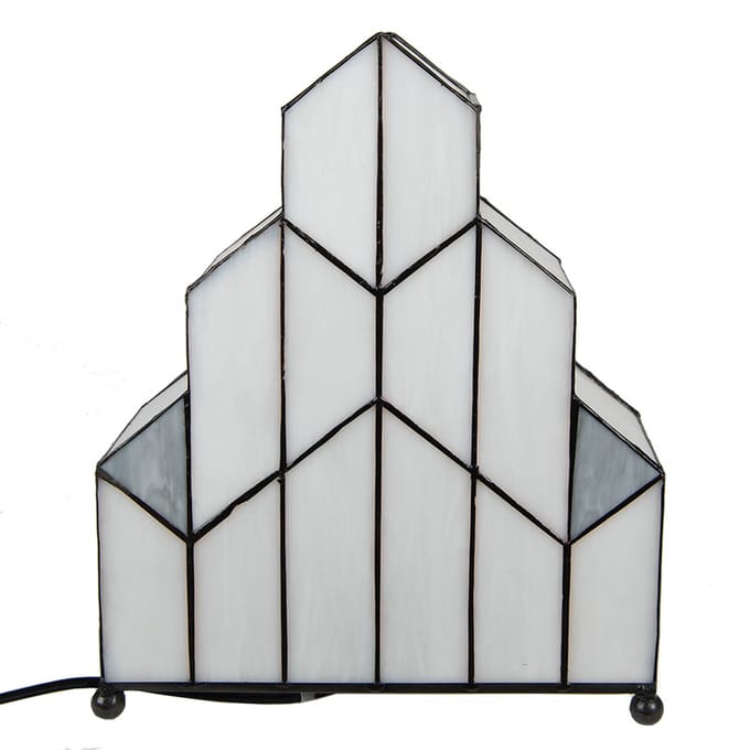 Lumilamp Tiffany Tafellamp 30x4x25 cm Wit Glas