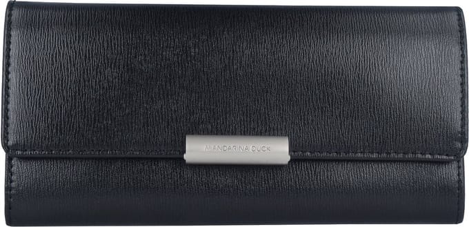 MANDARINA DUCK Leren Portemonnee Hera 3.0 L Wallet L Black Zwart