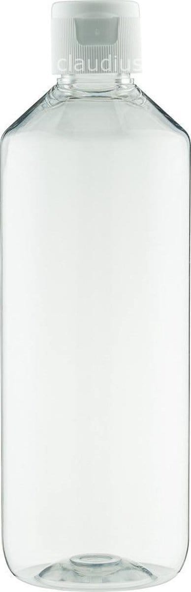 Lege plastic fles 500 ml PET transparant - met witte klepdop - set van 10 stuks - Navulbaar - leeg